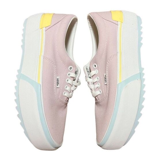 Vans Women's Pastel Pink Yellow Era Stacked Platform Sneaker Shoes Size 9.5 NWT - Picture 1 of 6